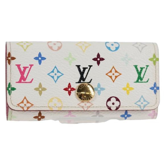 LOUIS VUITTON Monogram Multicolor Multicles 4 Key Case White M93731 Auth 132774V - Picture 1 of 16